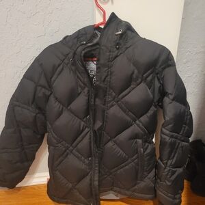 Black Women's Ski Jacket - Quilted Winter Coat